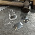Cast Pewter Shell Pattern Decanter Label