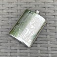 6oz Cricket Scene Pewter Kidney Hip Flask