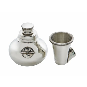 Small Pewter Pot Still Flask Small Pewter Pot Still Flask