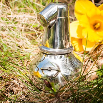 Small Pewter Pot Still Flask Small Pewter Pot Still Flask