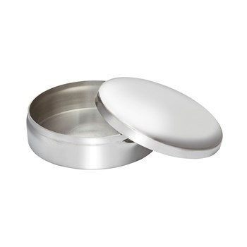 10cm Round Plain Pewter Trinket Box