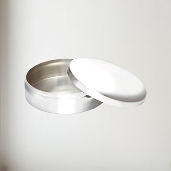 10cm Round Plain Pewter Trinket Box