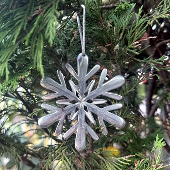 Pewter Snowflake Christmas Tree Decoration