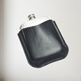 Black Leather Pouch To Fit 6oz Pocket Flasks