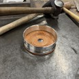 Wood And Pewter Large Bottle Coaster