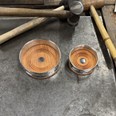 Wood And Pewter Small Bottle Coaster