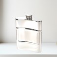 Part Satin 6oz Pewter Kidney Hip Flask back view of Part Satin  Pewter Kidney Flask