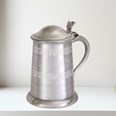 Medieval Hunting Scene Lidded Tankard