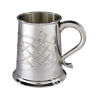 Jura Celtic Embossed One Pint Pewter Tankard Jura Celtic Embossed One Pint Pewter Tankard