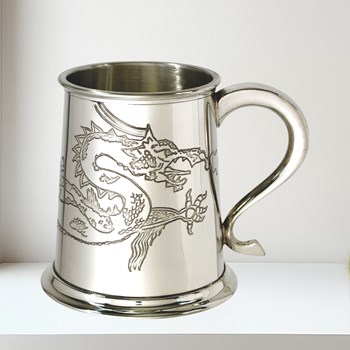 Chinese Dragon One Pint Pewter Tankard