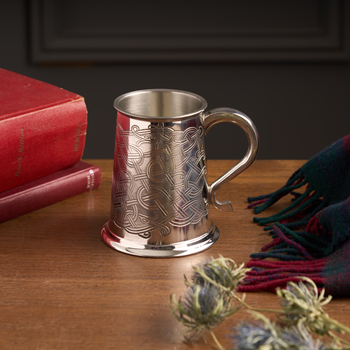 Celtic Pattern Pewter Tankard