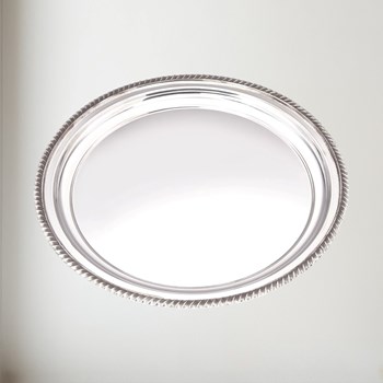 Large Gadroon Rim Pewter Tray Large Gadroon Rim Pewter Tray