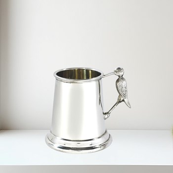 Stork Handle pewter quarter pint baby Mug