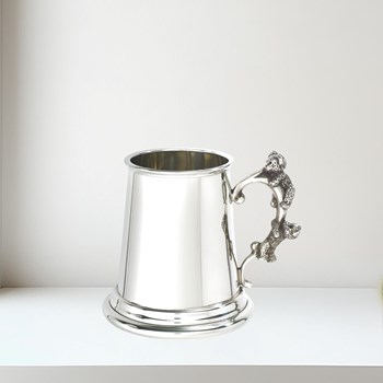 Teddy Bear Handle Pewter Quarter Pint Baby Mug Teddy Bear Handle Pewter Quarter Pint Baby Mug