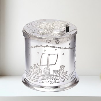 Owl and Pussycat Pewter Money Box
