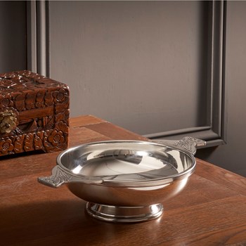 Eight Inch Pewter Quaich