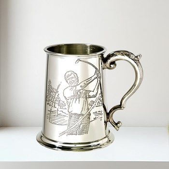 Golf Scene One Pint Pewter Tankard Golf Scene 1 pint pewter Tankard