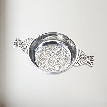 Large celtic circle Pewter quaich