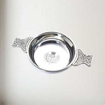 Large Thistle pewter Quaich