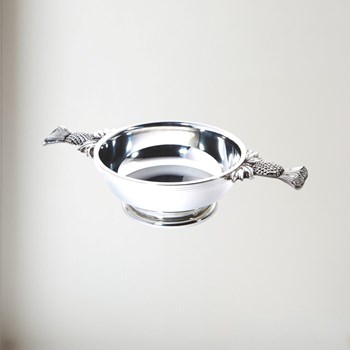 Large Thistle Handle Pewter Quaich Large Thistle Handle Pewter Quaich