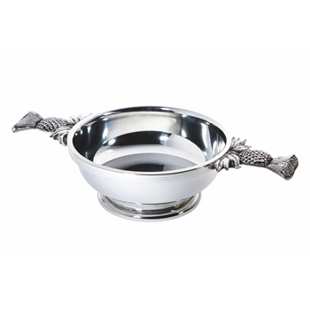 Large Thistle Handle Pewter Quaich Large Thistle Handle Pewter Quaich