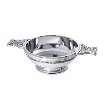 Large Celtic Band Pewter Quaich