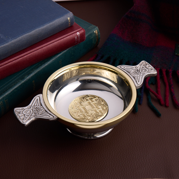Celtic Gold Pewter And Brass Large Quaich Celtic Gold Pewter And Brass Large Quaich