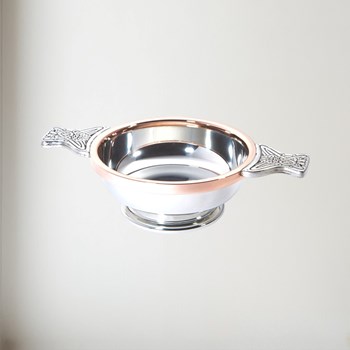 Large Copper Rim Pewter Quaich Large Copper Rim Pewter Quaich