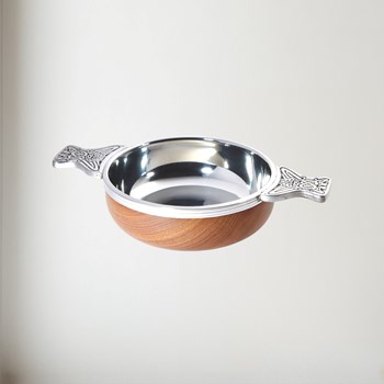 Large Wood And Pewter Quaich Large Wood and pewter Quaich