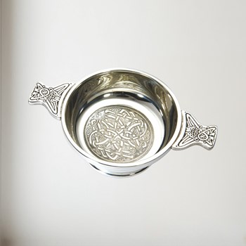 Medium Celtic Circle Pewter Quaich celtic circle pewter quaich