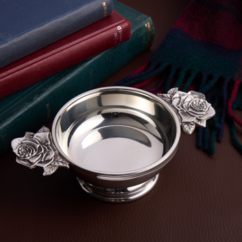 medium rose handle quaich Plain Pewter Quaich