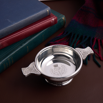 Thistle Stamp Medium Pewter Quaich