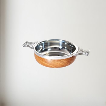 Medium Wood And Pewter Quaich Wood and Pewter Quaich