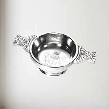 Small Thistle Pewter Quaich Small thistle pewter quaich