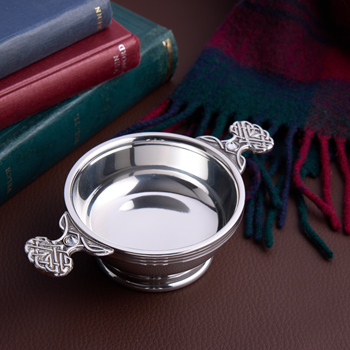 April  Birthstone Pewter Quaich With Cubic Zicorna Stones