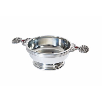 Birthstone Pewter Quaich January With Garnet Stones Birthstone Pewter Quaich January With Garnet Stones