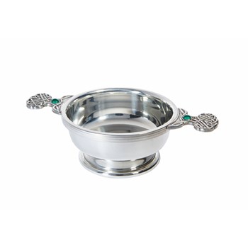 Birthstone Pewter Quaich May With Emerald Stones