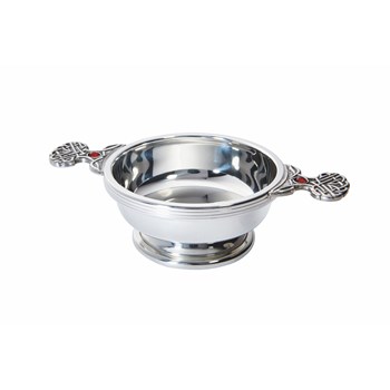 Birthstone Pewter Quaich July With Ruby Stones Birthstone Pewter Quaich July With Ruby Stones