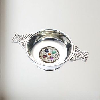 Standard Gem Cross Pewter Quaich Standard gem cross pewter quaich