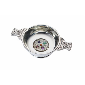 Standard Gem Cross Pewter Quaich