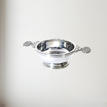 Birthstone Pewter Quaich April With Cubic Zicorna Stones Birthstone pewter quaich April with Cubic Zicorna stones