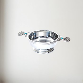 Birthstone Pewter Quaich December With Turquoise Stones