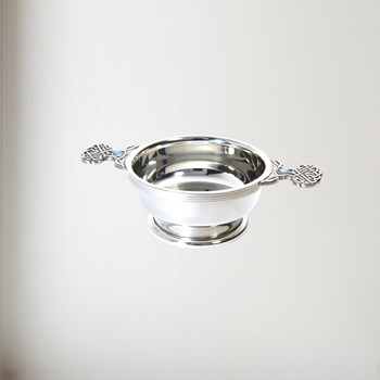 Birthstone pewter quaich October with Opal Stones
