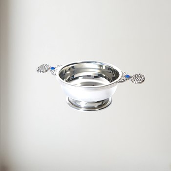 Birthstone pewter quaich september with Saphire Stones