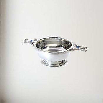 Standard Gem Handle Pewter Quaich Standard gem handle pewter quaich