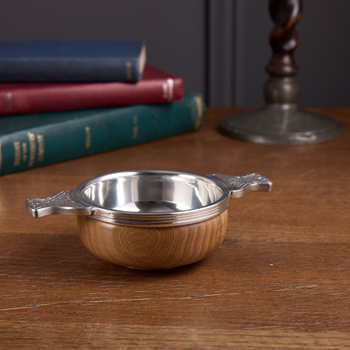 Wood And Pewter Standard Quaich Wood And Pewter Standard Quaich