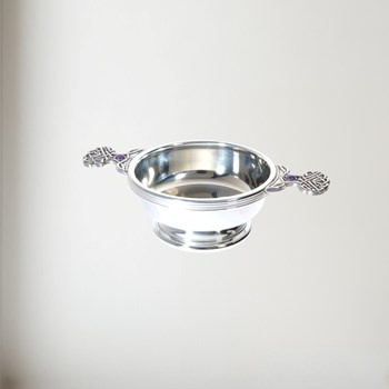 Birthstone Pewter Quaich February With Amethyst Stones Birthstone pewter quaich February with Amethyst Stones