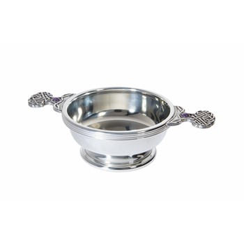 Birthstone Pewter Quaich February With Amethyst Stones Birthstone Pewter Quaich February With Amethyst Stones