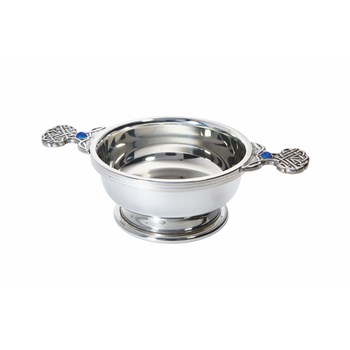 Birthstone Pewter Quaich September With Saphire Stones Birthstone Pewter Quaich September With Saphire Stones