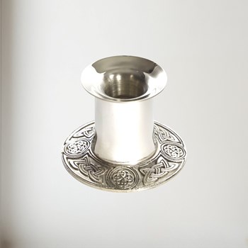 Small celtic pewter candle holder